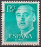 Spain 1955 General Franco 1,50 Ptas Green Edifil 1155. Spain 1955 1155 Franco usado. Uploaded by susofe